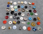 57 Vintage Antique Glass Buttons Multicolor   Patterns