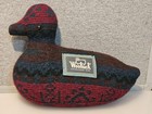Vintage Woolrich Duck Doorstop Buffalo Plaid Red Black Wool Stuffed Figure Decoy