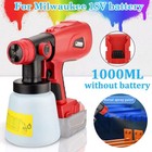 High Pressure Cordless Paint Sprayer Electric Spray Gun For Milwaukee Hvlp Spray
