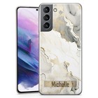 Personalized Name Marble Print  Gel Phone Case For Samsung Galaxy S25 S24 S23