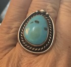 Native American Sterling Silver Turquoise Ring Size 5 5 Vintage Berries Rope