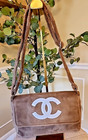 Chanel Cc Vip Precision Taupe White Tote Messenger Bag New