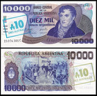 1985 Argentina 10 Austral 10000 Pesos P-322 B New Unc Banknote