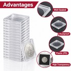 40pcs Adjustable 2x2 Coin Holder Snap Capsule 40mm Silver Dollar Collection Case
