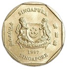 1997 Singapore 1 Dollar Au Unc  1 Coin Km 54 Singapura