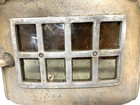 Vintage Antique   Curved Parlor Wood Stove Door Cast Iron Mica Window Woodstove