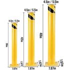 2pcs Safety Bollard 36  42  48  High Q235 Steel Post Yellow Pipe Barrier