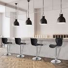 Set Of 4 Shell Back Bar Stools Adjustable Swivel Pu Leather Stool With Back