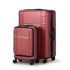 20  28  Carry On Luggage With Front Pocket Hard Shell Suitcases With Tsa Lock