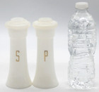 Vintage Tupperware Large Hourglass 6  Salt   Pepper Shakers Gold Lettering Usa