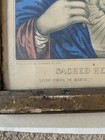 Sacred Heart Of Mary Currier   Ives Antique Christian Religious Art Framed