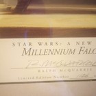 Star Wars Anh Millennium Falcon Lithograph Ralph Mcquarrie  1126 Autograph Litho