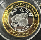Las Vegas Four Queens Man s 4 Vices Sports Silver Casino Gaming Token 0 999 