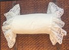 Vintage Shabby Chic White Bolster Pillow With Battenburg Lace