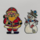 Lot Of 2 Vtg Plastic Makit Bakit Suncatcher Christmas Ornaments Santa   Frosty
