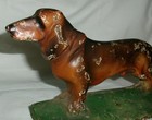 X Rare Antique Hubley Usa Cast Iron Dachshund Dog Statue Home Door Doorstop   2