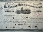 1897 The National Union Bank Of Boston Stock Certificate  2315  Boston  Ma