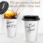 Disposable Coffee Cups With Lids 12 Oz  100 Pack  - Paper Coffee Cups For Hot   