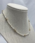 Vintage 14k Yellow Gold Beaded   Clasp Freshwater Rice Pearl 15 25    Necklace