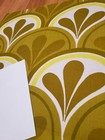 Awesome Rare Vintage Mid Century Retro 70s 60s Grn Yel Lemon Slices Sml Fabric 