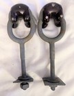 2 Porcelain Insulator Brown Ceramic Electric Wire Telegraph Steel Eyelet Holder