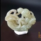 Antique Chinese Jade Bi Pendant Vintage Old Jade Heavenly Maiden Carving
