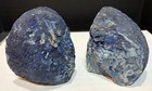 Natural Blue Agate Geode Bookends Polished Stone Pair 4    Decor