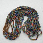 Antique Style Tiny Venetian Multicolor Chevron Beads Necklace 4-5mm