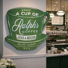 Vintage Style Ralph s Coffee Cup Sign - Enamel On Metal