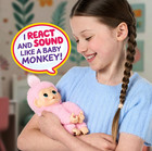Baby Monkey Minis Luna Lemon Interactive Pet Toy Sounds   Reactions Soft Pink