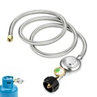 5ft Bbq Grill Low Pressure Propane Regulator Hose W gauge For Gas Pit  Stove