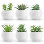  Set Of 6 Succulents Plants Artificial In Pots Small Fake Plants For Green