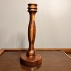 Vintage Mid Century Modern Mcm  Two-tone Turned Wood Candlestick Holder