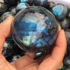 Natural Labradorite Quartz Crystal Polished Sphere Energy Stone Orb Ball Healing