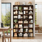 71   Tall Bookshelf With 14 Cubes  7 Tier Double Wide Wood Bookshelf With 6 Adju