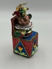 Vintage Jack In The Box Jester Christmas Holiday Ornament Fitz   Floyd Glass