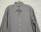 Tommy Hilfiger Mens Blue Striped Dress Shirt Size 16 32-33 L  Academia Preppy