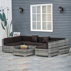7pc Rattan Wicker Sofa Set Sectional Couch Cushioned Furniture Patio Outdoor