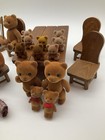 Vintage Teddy Bear Story Lot Applause Flocked Bears Clothes Furniture   10 Minis