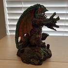 Colourful Dragon Figurine Protecting  Castle Figure Vintage Dragon Statue