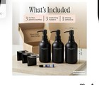Shampoo And Conditioner Dispenser Wall Mounted Set Of 3 Black - No Drill