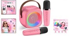 Mini Karaoke Machine With 2 Wireless Mics   Lights - Perfect Gift For Kids 