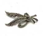 Antique Marcasite Hallmarked Fine 800 Silver Brooch Milligrain Beautiful