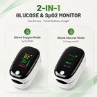 2-in-1 Fingertip Blood Glucose And Oxygen Monitor Spo2 Glucose Meter Pulse Rate