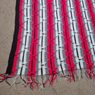 Handmade Afghan Crochet Blanket Couch Bed Throw Red Black White Gray 86  X 49 