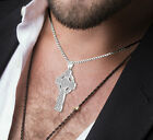 New Men s High Polished 0 925 Sterling Silver Irish Celtic Knot Cross Pendant