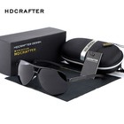 Retro Hd Polarized Sunglasses Men Pilot Metal Outdoor Driving Eyewear Glasses