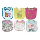 Baby Toddler Girl Set Of 8 Feeding Bibs Waterproof Cotton Terry Pink Yellow