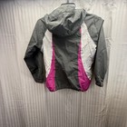 The North Face Girls   Full Zip Rain Jacket Sz Medium 10 12 - Holes Near Cuff