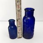 Antique 1890s Bromo Seltzer Cobalt Blue Miniature Bottle - Emerson Drug Co 